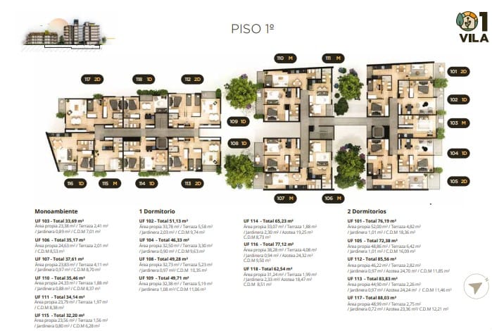 Plano Piso 1 — 01 Vila