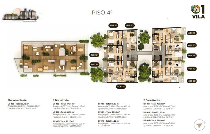 Plano Piso 4 — 01 Vila