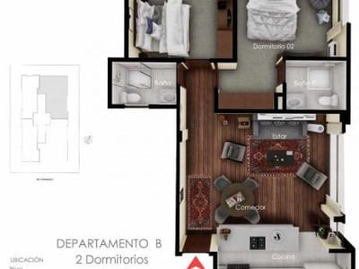 Departamentos en VENTA - 2 Dormitorios - Edificio Villa Romana Avenida Costanera entre calles 25 y 26 de Achumani (Asilo San Ramón) 