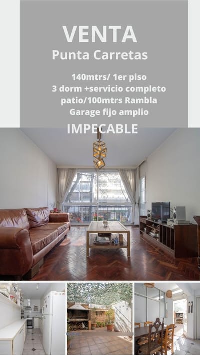 Cómodo / Calidad / 3 Dorm Y 1 Escritorio  / Patio Con Parrillero / 1 De Rambla