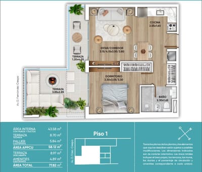 Venta Apartamento De 1 Dormitorio y Terraza. Zona Cordón!