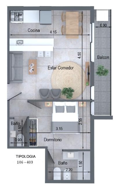 Venta De Apartamento 1 Dormitorio y Terraza. Zona  Punta Carretas!
