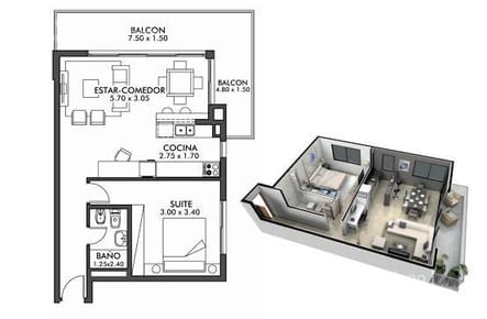 Venta Apartamento Monoambiente Roosevelt