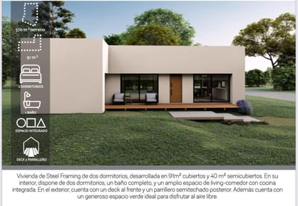 Casa en venta de 2 dormitorios a estrenar en el Real de San Carlos