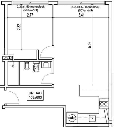 Departamento en Pocitos,  1 dormitorio , 1 baño
