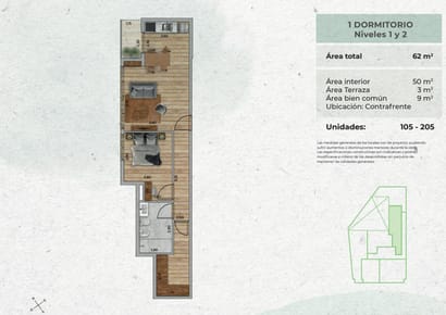 Venta Apartamento 1 dormitorio, terraza, piso bajo, amenities, Punta Carretas