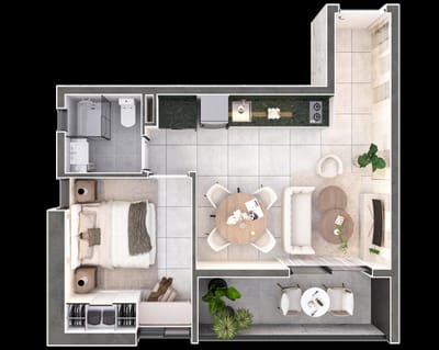 Departamento a la venta 1 dormitorio 44m2 en Barrio Herrera Asuncion Edificio Inarco Herrera