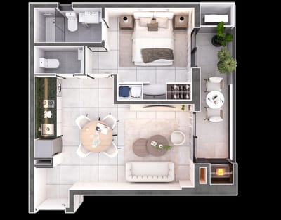 Departamento a la venta 1 dormitorio 50m2 en Barrio Herrera Asuncion Edificio Inarco Herrera