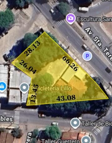 Terreno a la venta de 1398 m2 con triple frente sobre Santa Teresa, Madame Lynch y Lillo