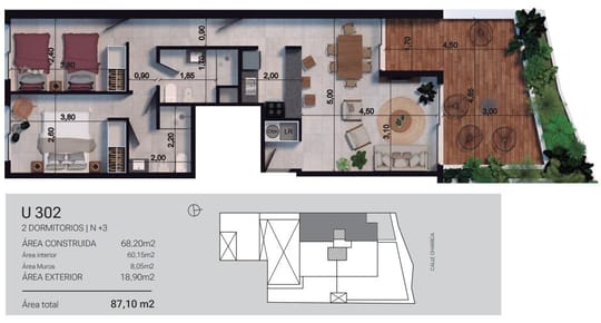 Venta De Apartamento 2 Dormitorios, Amplia Terraza Al Frente. Zona Pocitos.