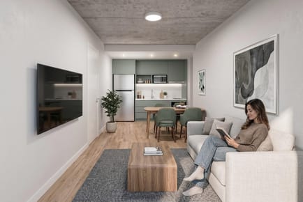 1 dormitorio interior en Pocitos