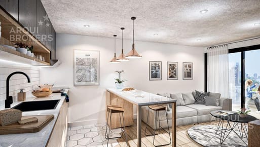 Apartamento de dos dormitorios dúplex con parrillero en venta en  Tres Cruces - 010