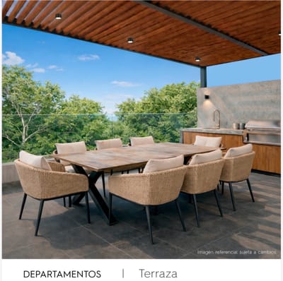 Elegante departamento frente a parque con terraza 