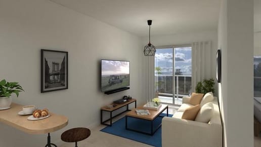 Venta apartamento con renta de dos dormitorios con terraza en Centro
