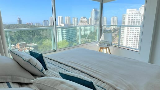 3 dormitorios con gran vista Apartamento en alquiler de temporada full amenities