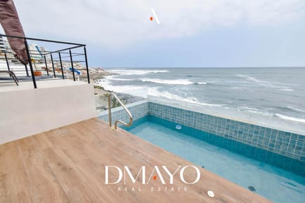 Venta de depto 373m2 vista al mar, parrilla y piscina, 3 dormitorios  playa caballeros Punta Hermosa