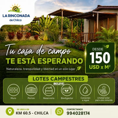 Venta Terrenos en Chilca dentro de condominio Campestre La Rinconada