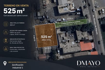 Zonificación Industrial 1 - Venta Terreno 525 m2 - Frente a planta de Laive - Santa Clara - Ate