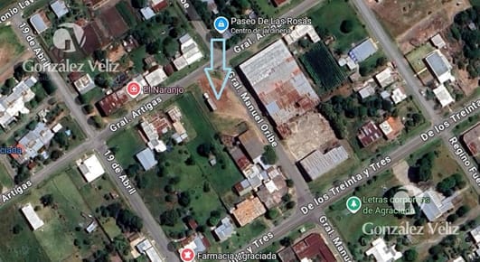 Amplio Galpón en terreno en esquina de 1280m2 en Agraciada