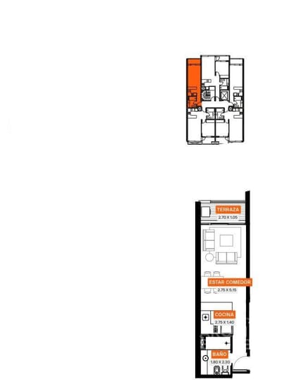 Apartamento monoambiente en venta en Cordón - 205
