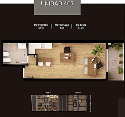 Venta Monoambiente en Malvín
