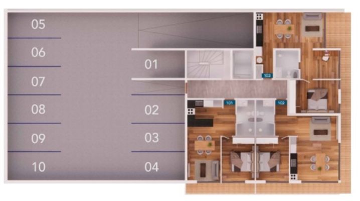 Plano Nivel 1 — Torre Munich
